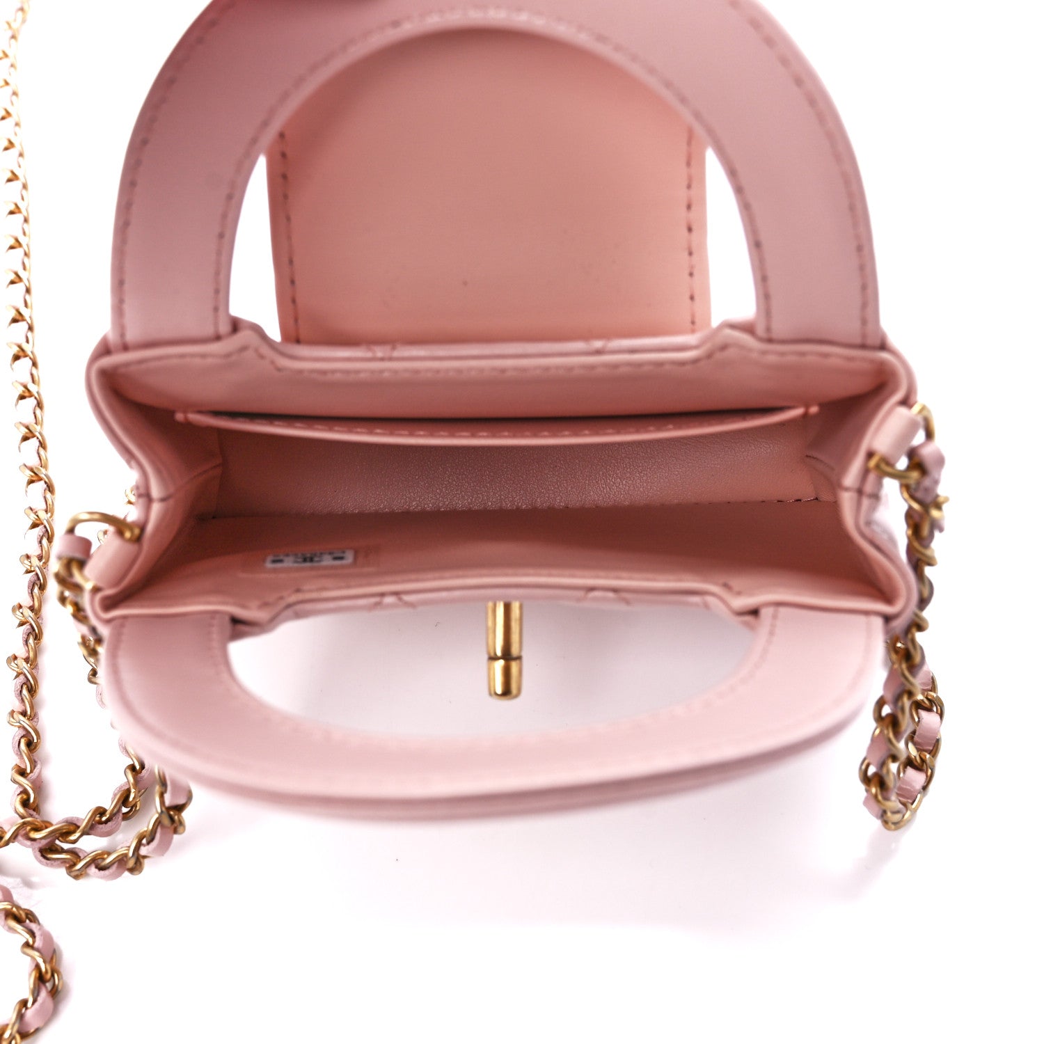 Chanel Shiny Aged Calfskin Quilted Mini Nano Kelly Shopper Light Pink 5 of 12