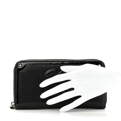 Chanel Caviar Patent Small CC Contour Zip Around Wallet Black 2 of 11