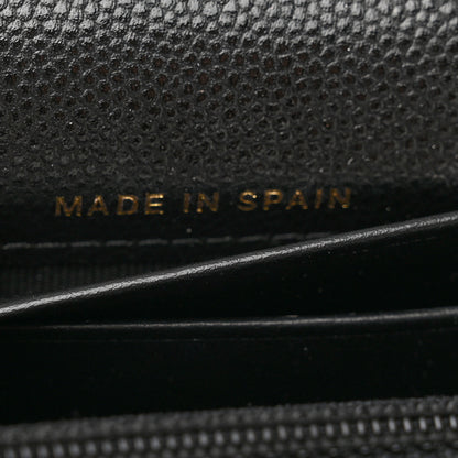 Chanel Caviar Quilted Crystal CC Large Gusset Flap Wallet Black 6 of 9