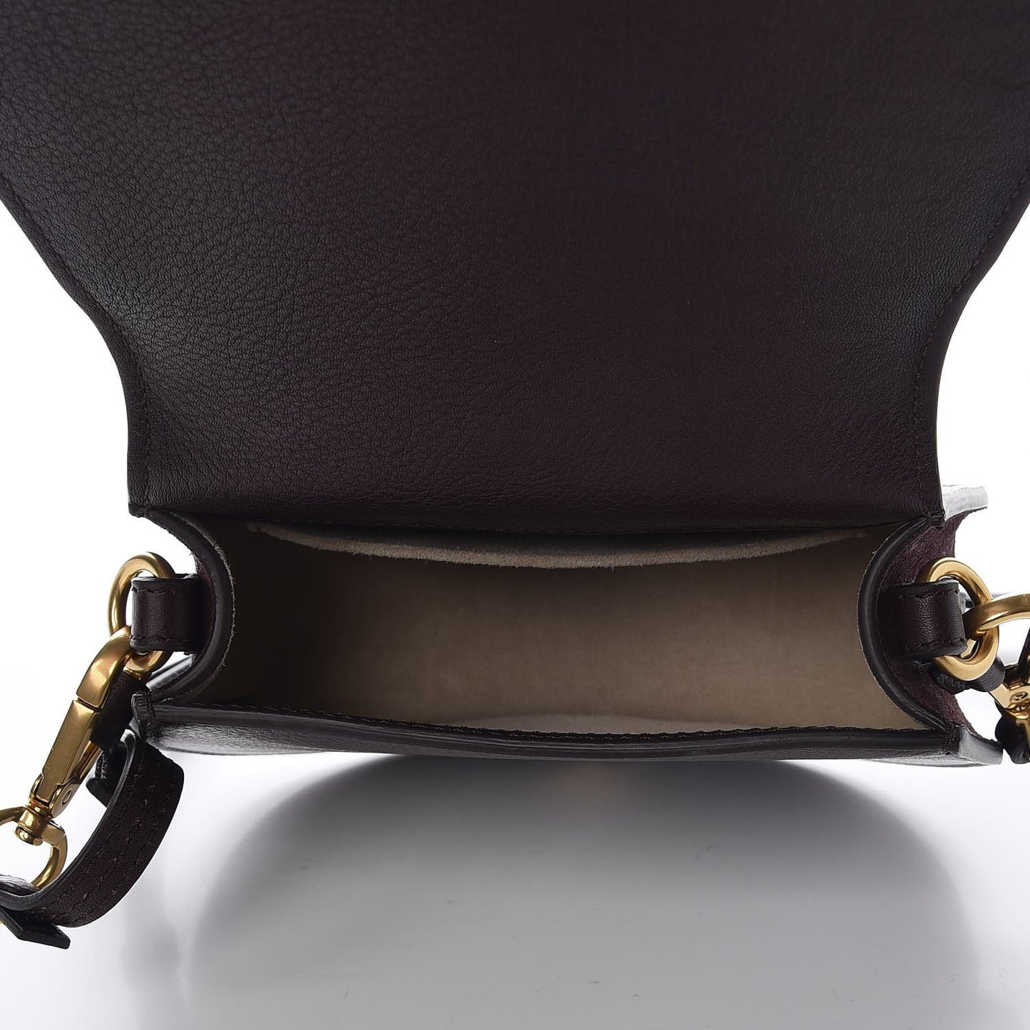 Calfskin Suede Small Nile Bracelet Bag Carbon Brown