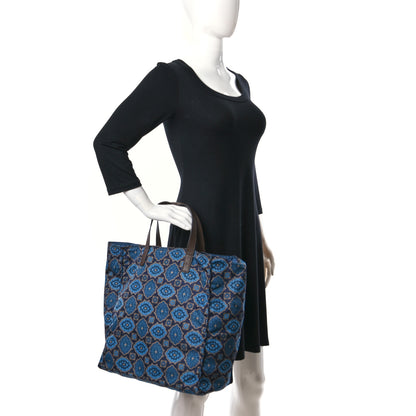 Prada Tessuto Nylon Print Tote Blue Black Multicolor 2 of 9