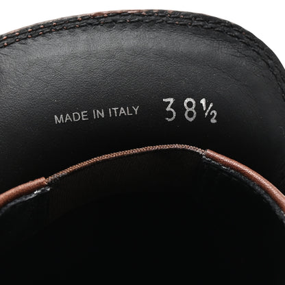 Prada Spazzolato Fume Metal Triangle Logo 50mm Loafers 38.5 Cognac 9 of 10