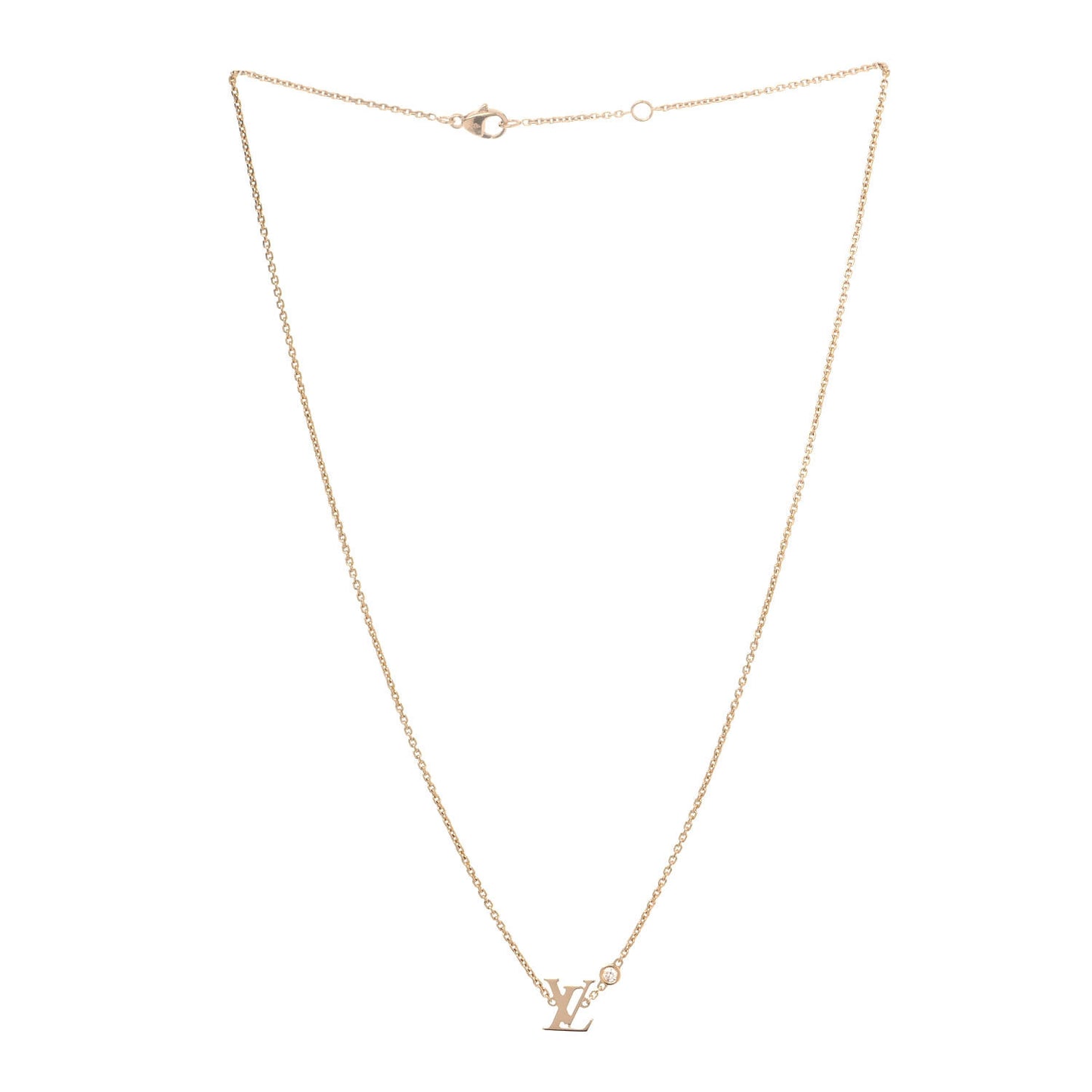18K Yellow Gold Diamond Idylle Blossom LV Pendant Necklace