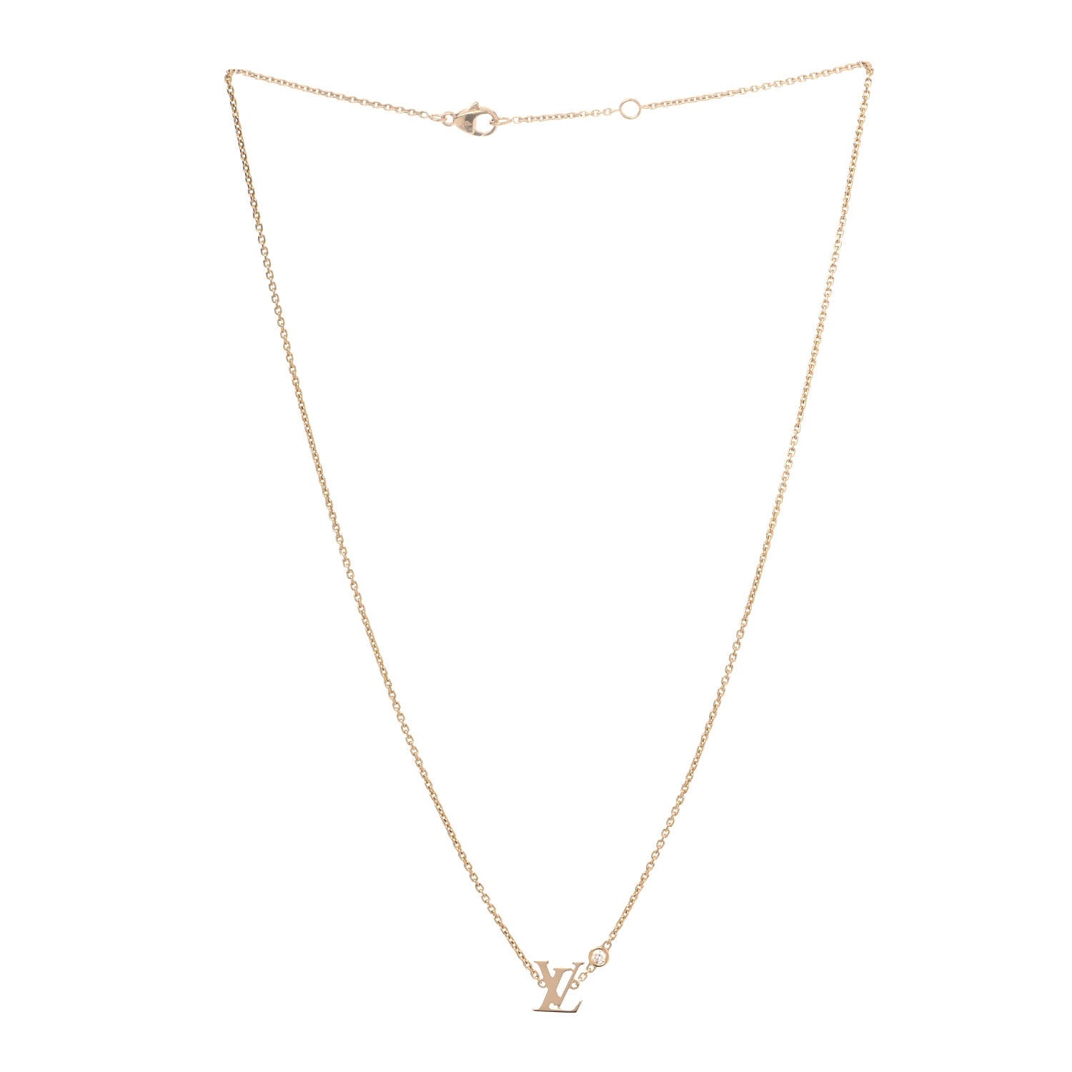 Louis Vuitton 18K Yellow Gold Diamond Idylle Blossom LV Pendant Necklace 2 of 5