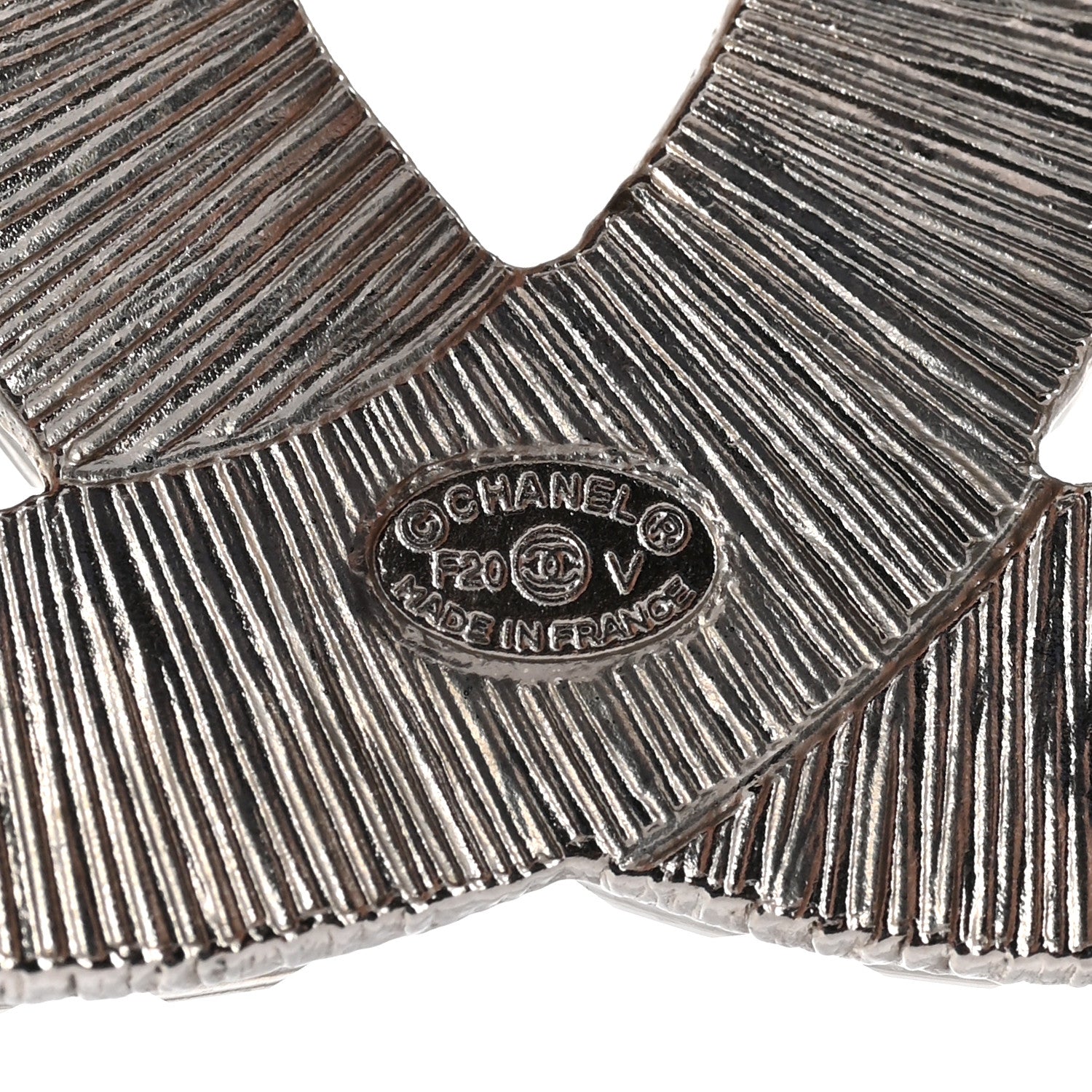 Chanel Baguette Crystal CC Brooch Silver 4 of 5