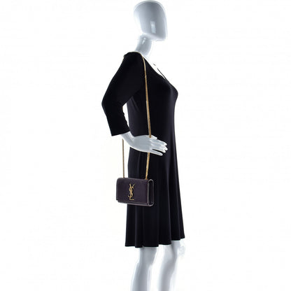 Saint Laurent Grain De Poudre Small Monogram Kate Satchel Armaranto 3 of 13