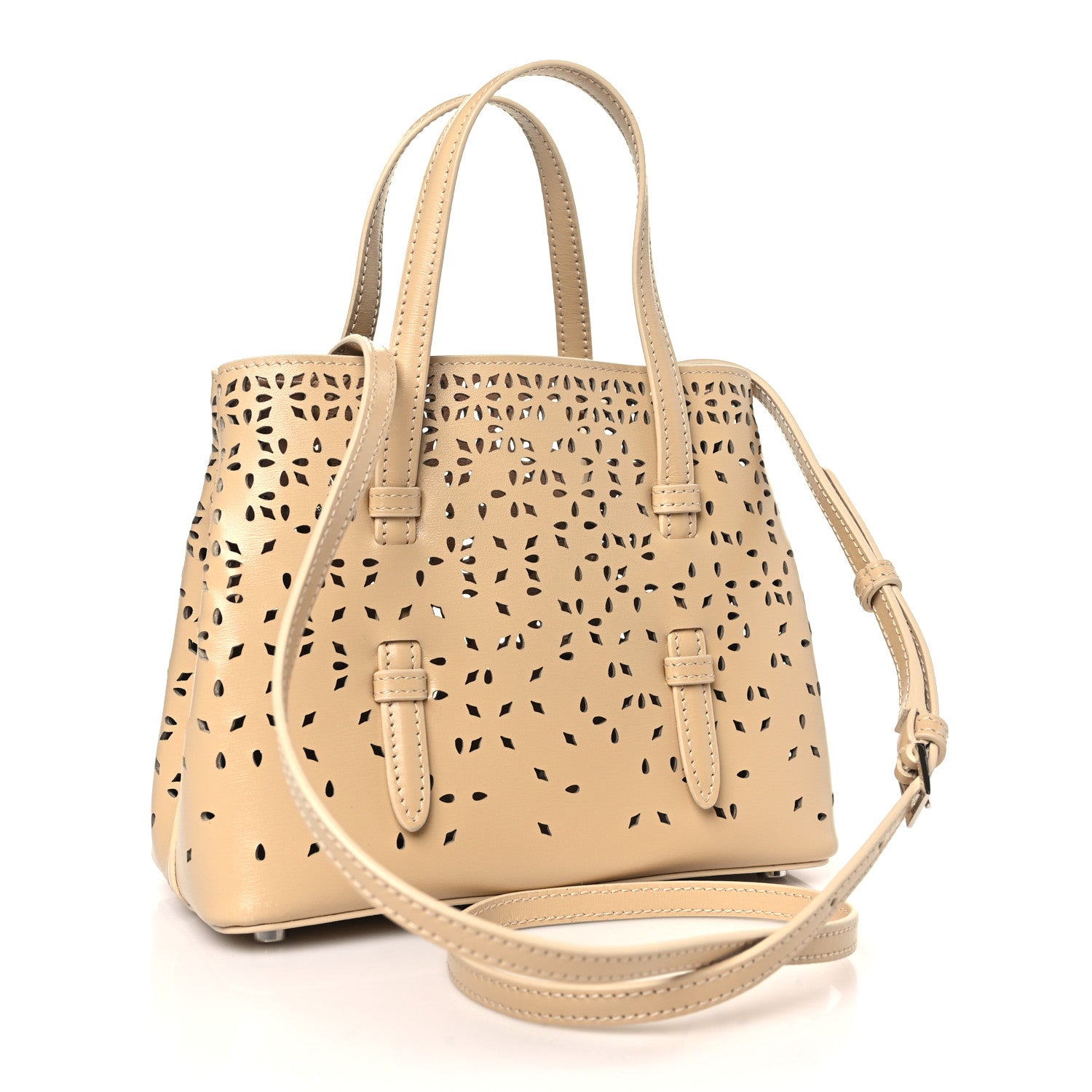 Alaia Palmelatto Calfskin Fiori Degrade Mina 20 Bag Sable 4 of 9