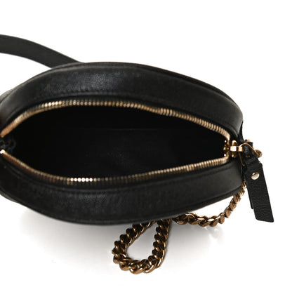 Saint Laurent Grain De Poudre Matelasse Chevron Quilted Round Vinyle Camera Bag Black 5 of 12
