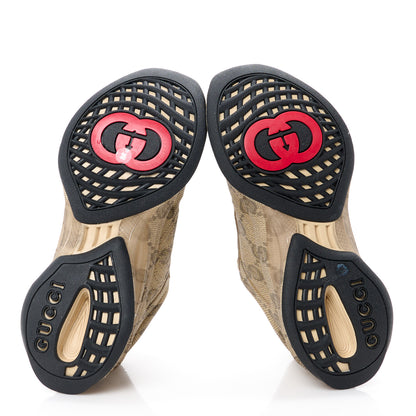 Gucci Ultralight Plume Calfskin Monogram Printed Womens Gucci Run Sneakers 35 Beige Ebony 5 of 10