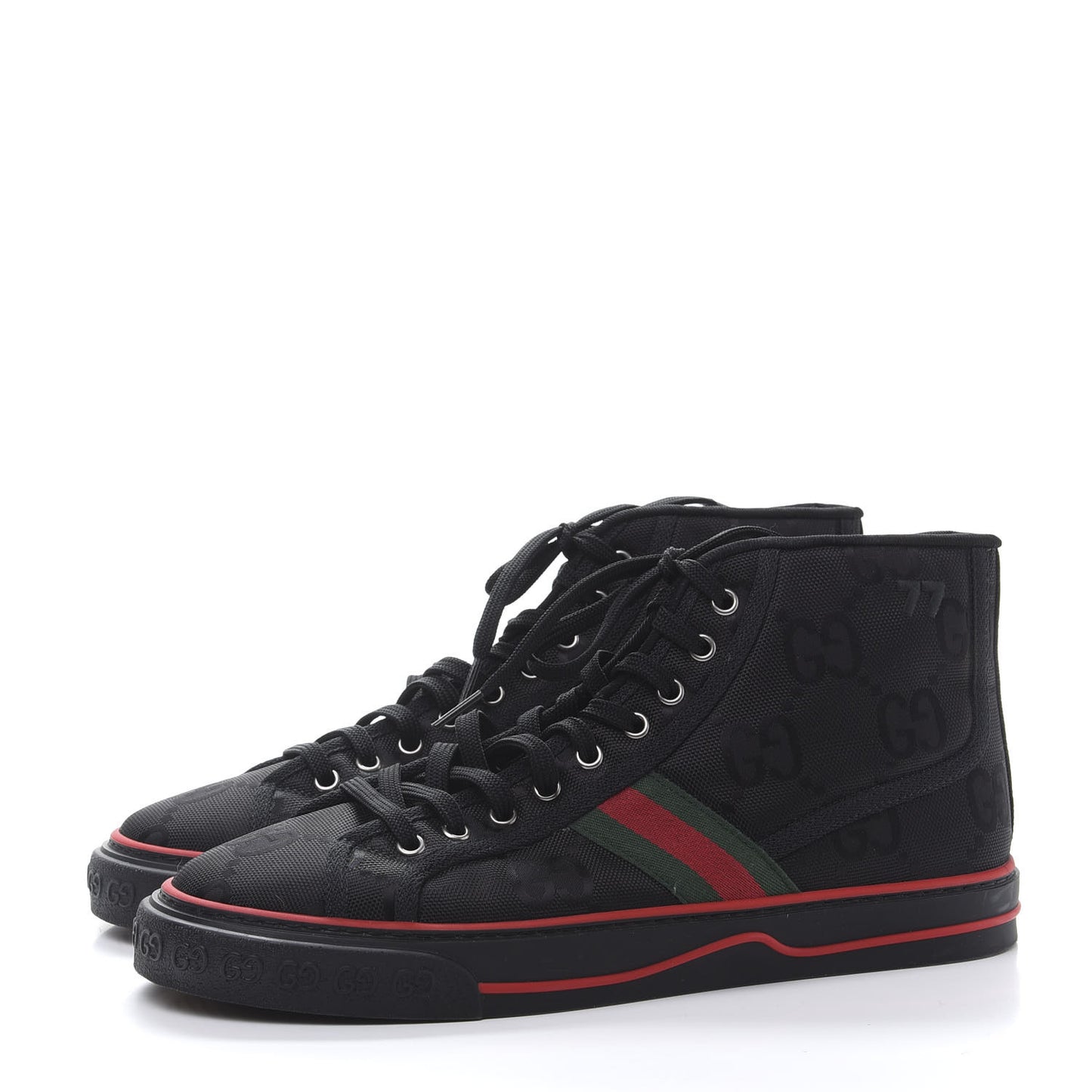 Econyl Nylon Web Monogram Off The Grid Mens 1977 Tennis High Top Sneakers 9.5 Black