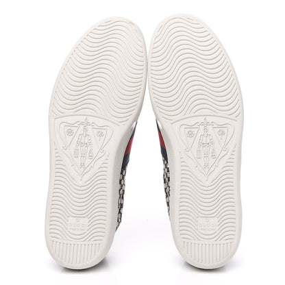 Gucci Jacquard Bee Embroidered Mens Ace Sneakers 12 Black Ivory 5 of 10