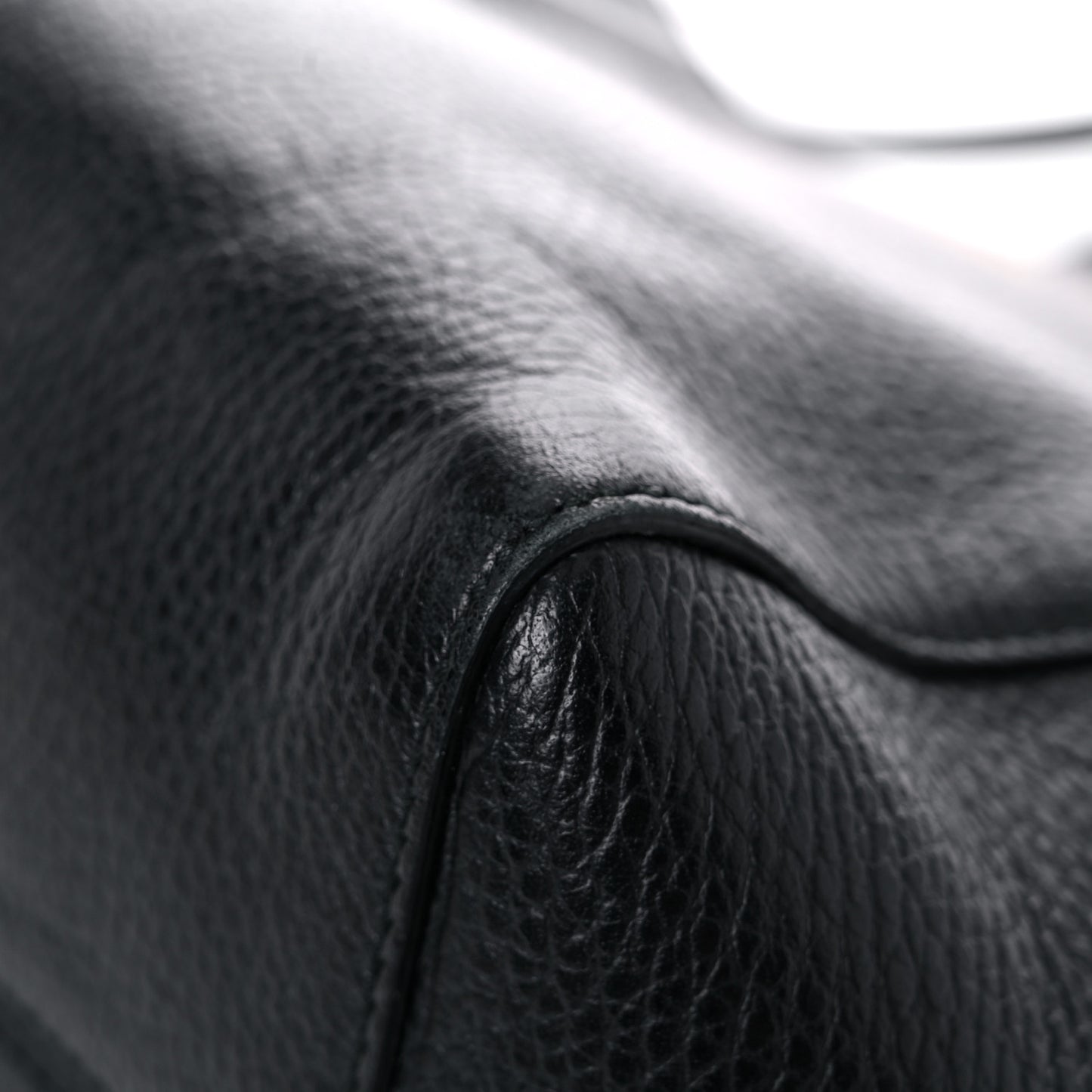 Pebbled Calfskin Small Swing Tote Black