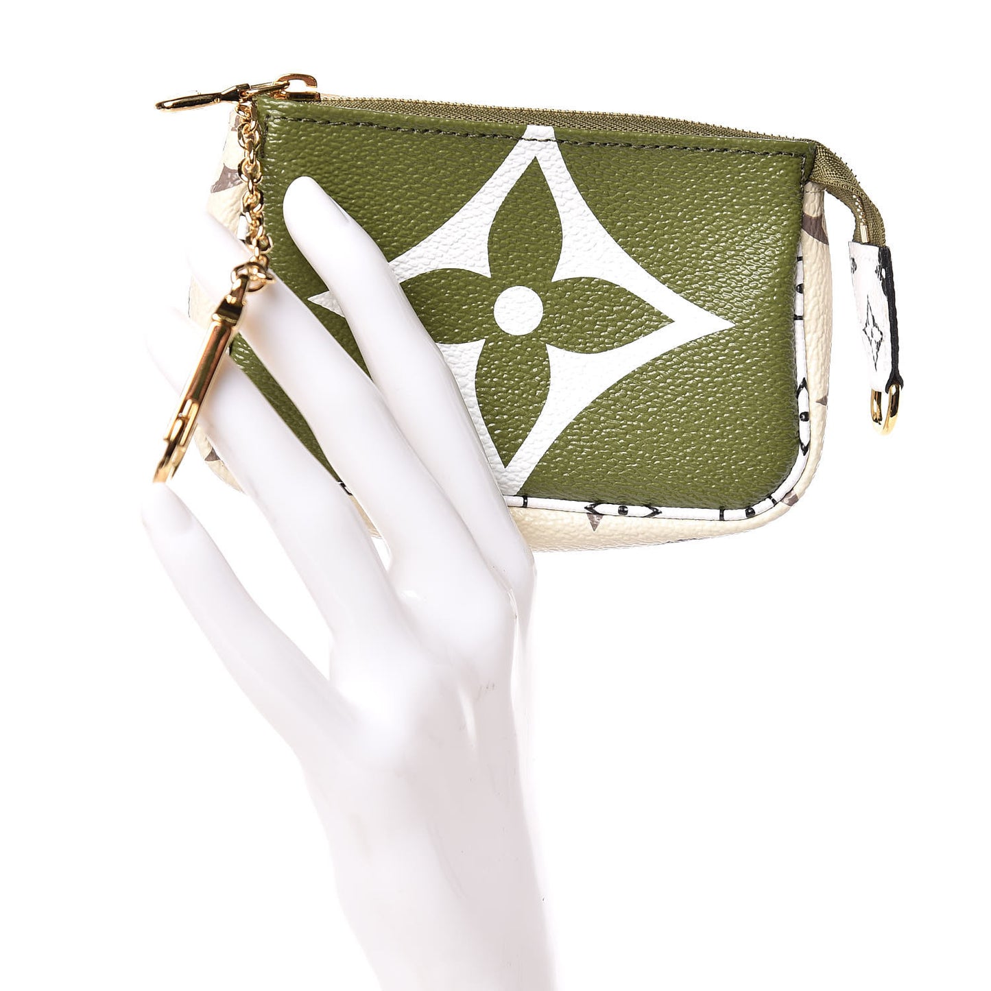 Monogram Giant Micro Pochette Accessories Kaki White