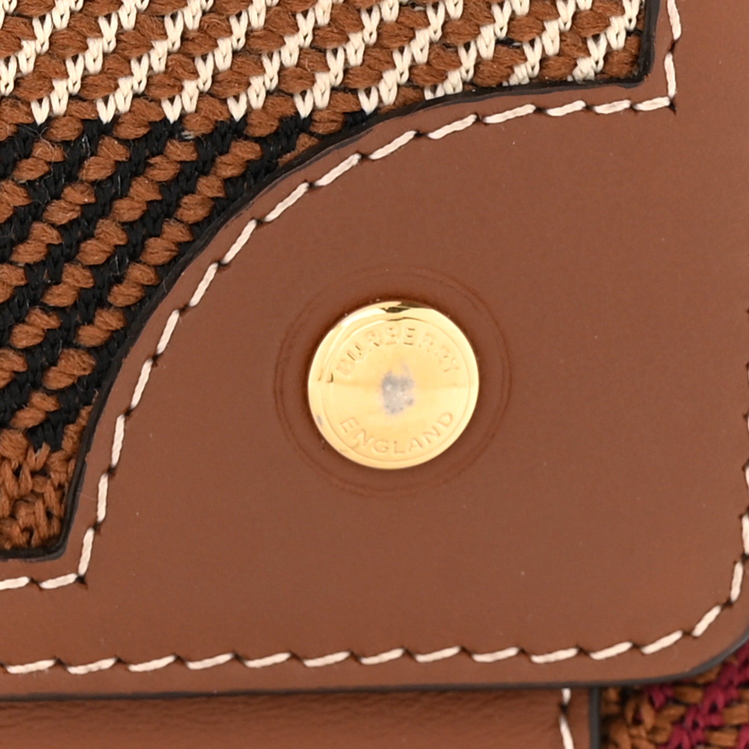 Burberry Calfskin Exaggerated Check Note Crossbody Bag Dark Birch Brown 11 of 11