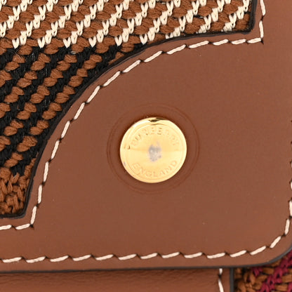 Burberry Calfskin Exaggerated Check Note Crossbody Bag Dark Birch Brown 11 of 11