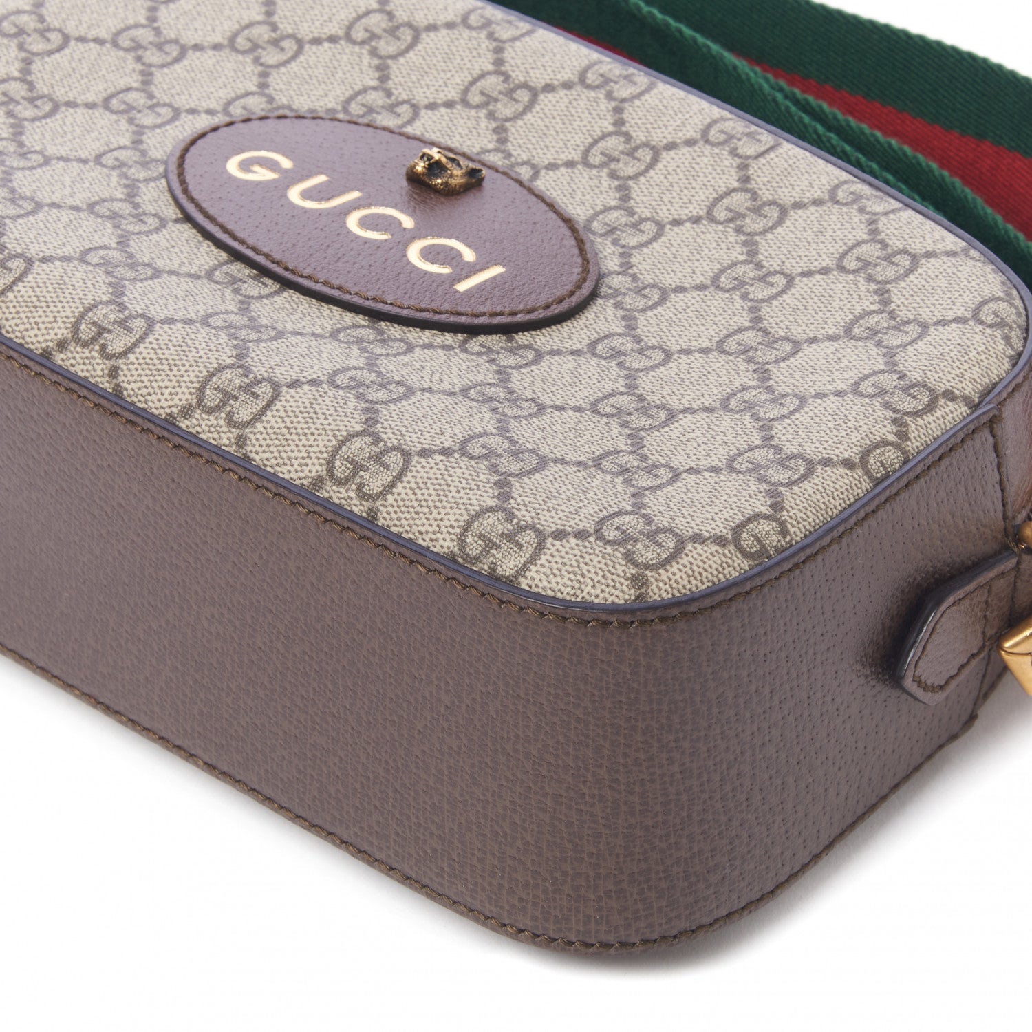 Gucci GG Supreme Monogram Web Neo Vintage Shoulder Bag Beige New Acero Crop 5 of 10