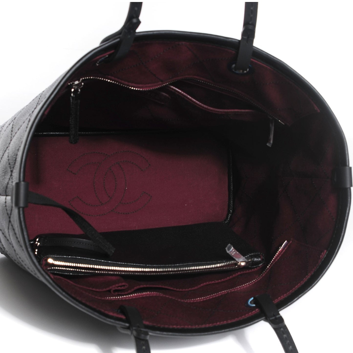 Grained Calfskin Shopping Fever Tote Black