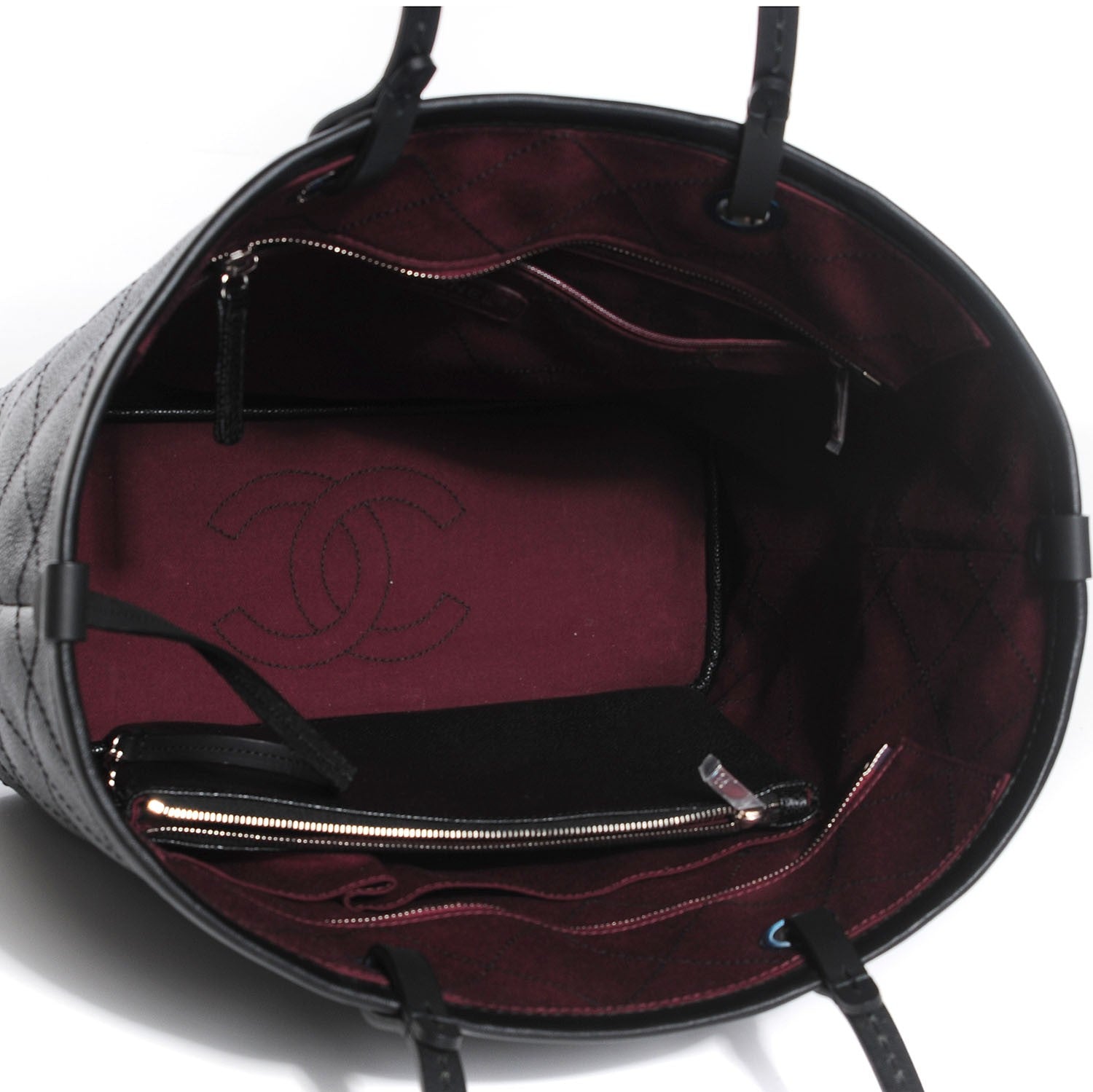 Chanel Grained Calfskin Shopping Fever Tote Black 6 of 7