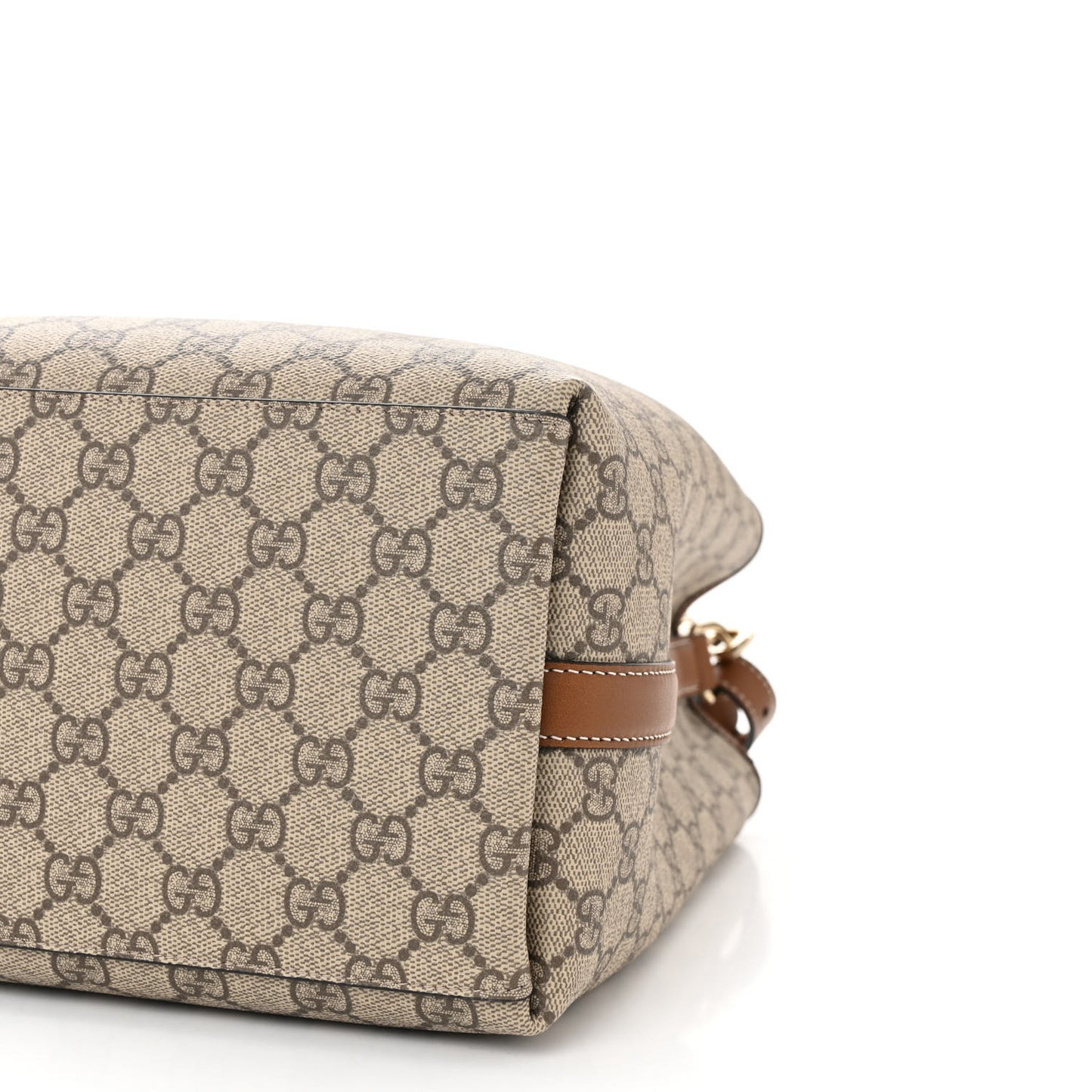 GG Supreme Monogram Emblem Small Shoulder Bag Beige Ebony Sundial