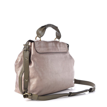 Chloe Metallic Calfskin Medium Elsie Satchel Gold Green 3 of 7