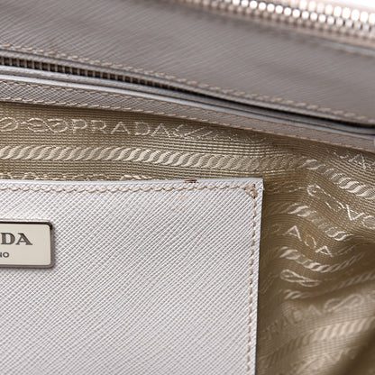 Prada Saffiano Lux Studded Crystal Medium Galleria Double Zip Tote Talco 7 of 14