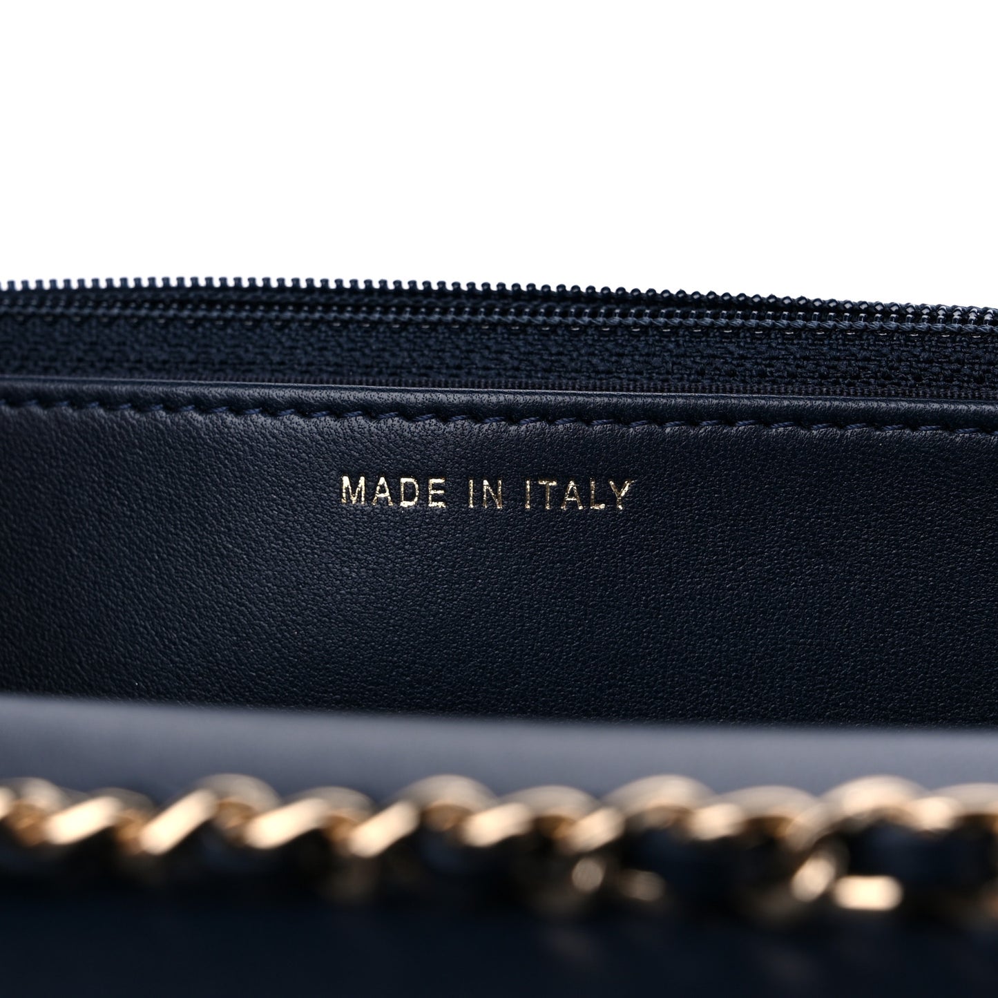 Lambskin Quilted Trendy CC Wallet On Chain WOC Navy