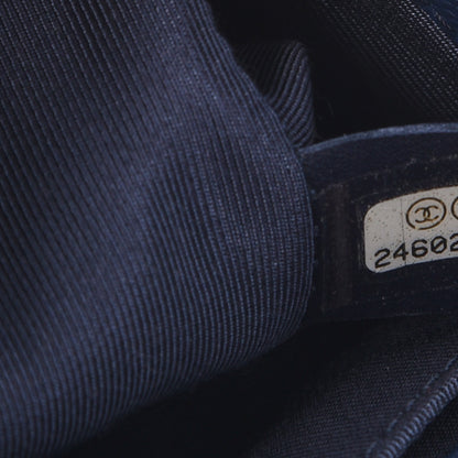 Chanel Caviar Chevron Quilted Medium Boy Flap Navy 8 of 9
