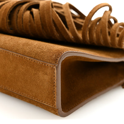 Saint Laurent Suede Fringe Small Monogram Satchel Light Ocre 9 of 9