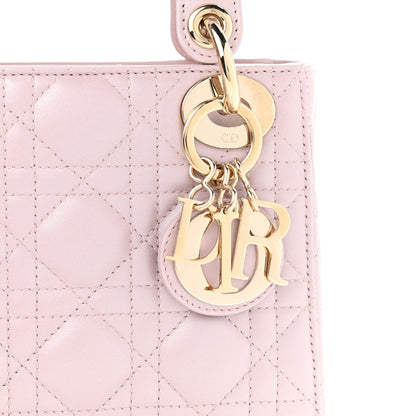 Christian Dior Metallic Lambskin Cannage Mini Lady Dior Lotus 7 of 10