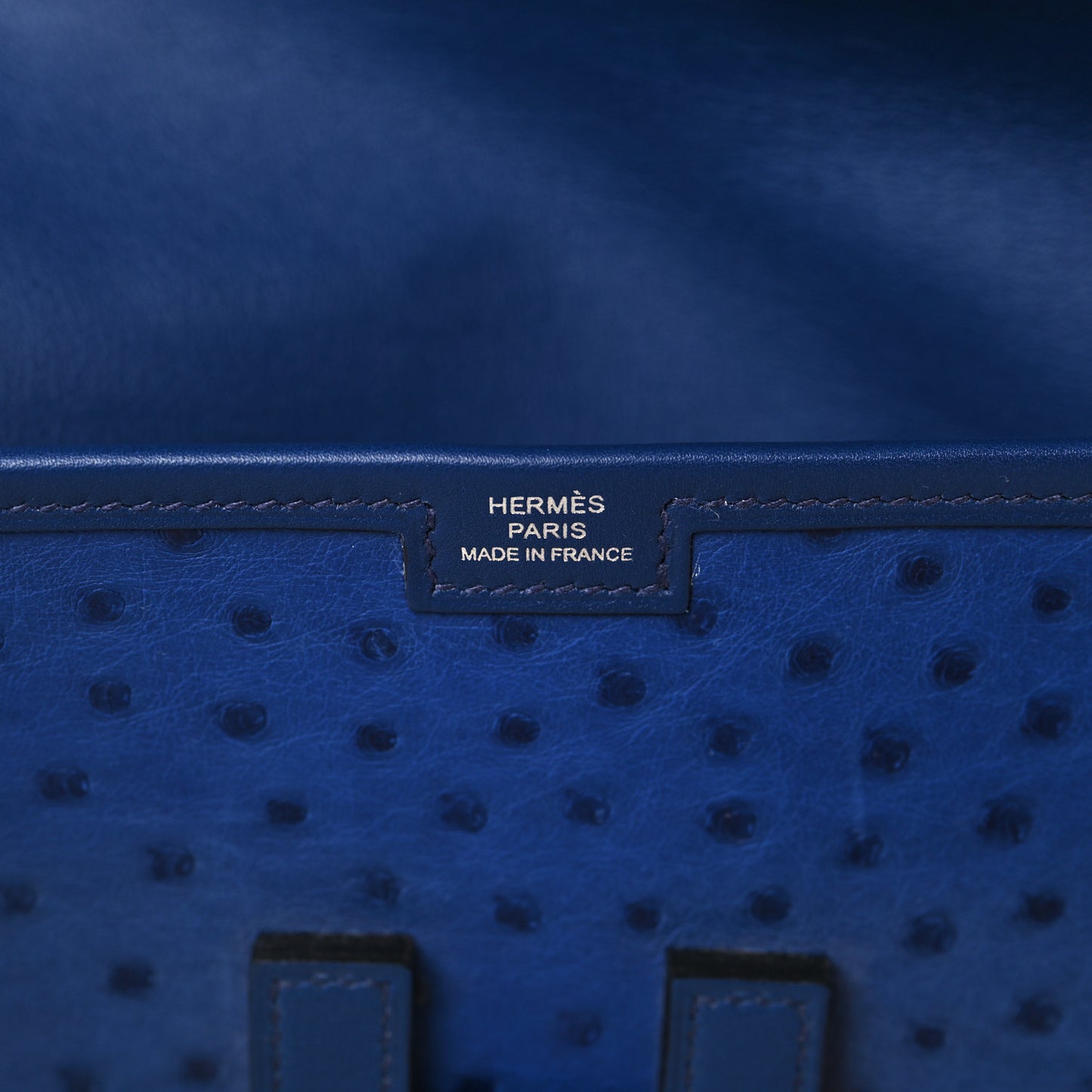 Ostrich Swift Jige Elan 29 Clutch Bleu Saphir