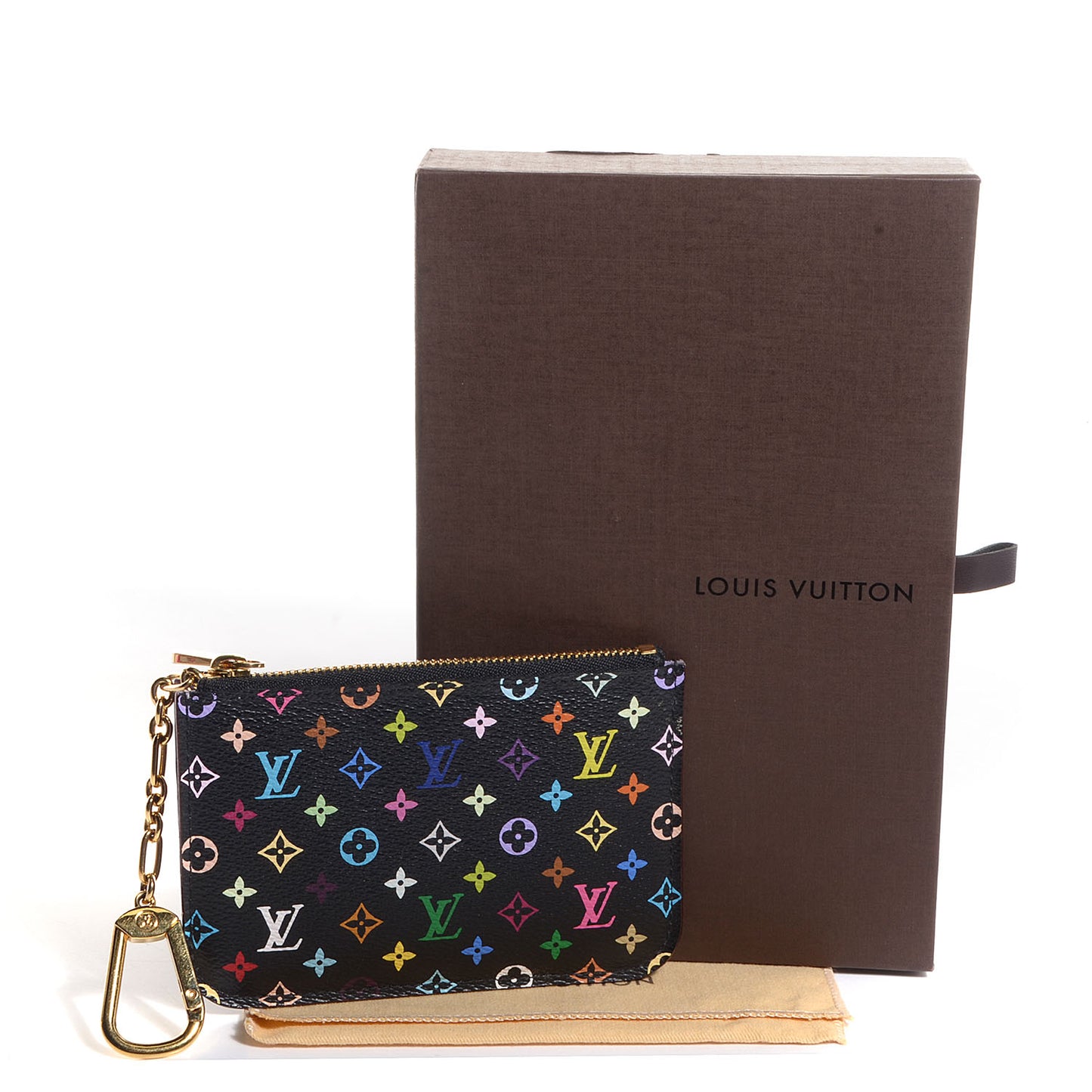Monogram Multicolor Key Pouch Black Violet