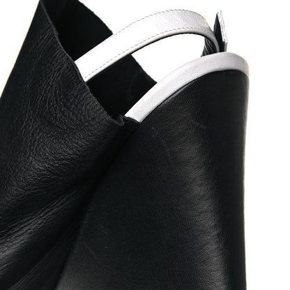 Balenciaga Veau Papier Wedge Sandals 41 Black White 9 of 11