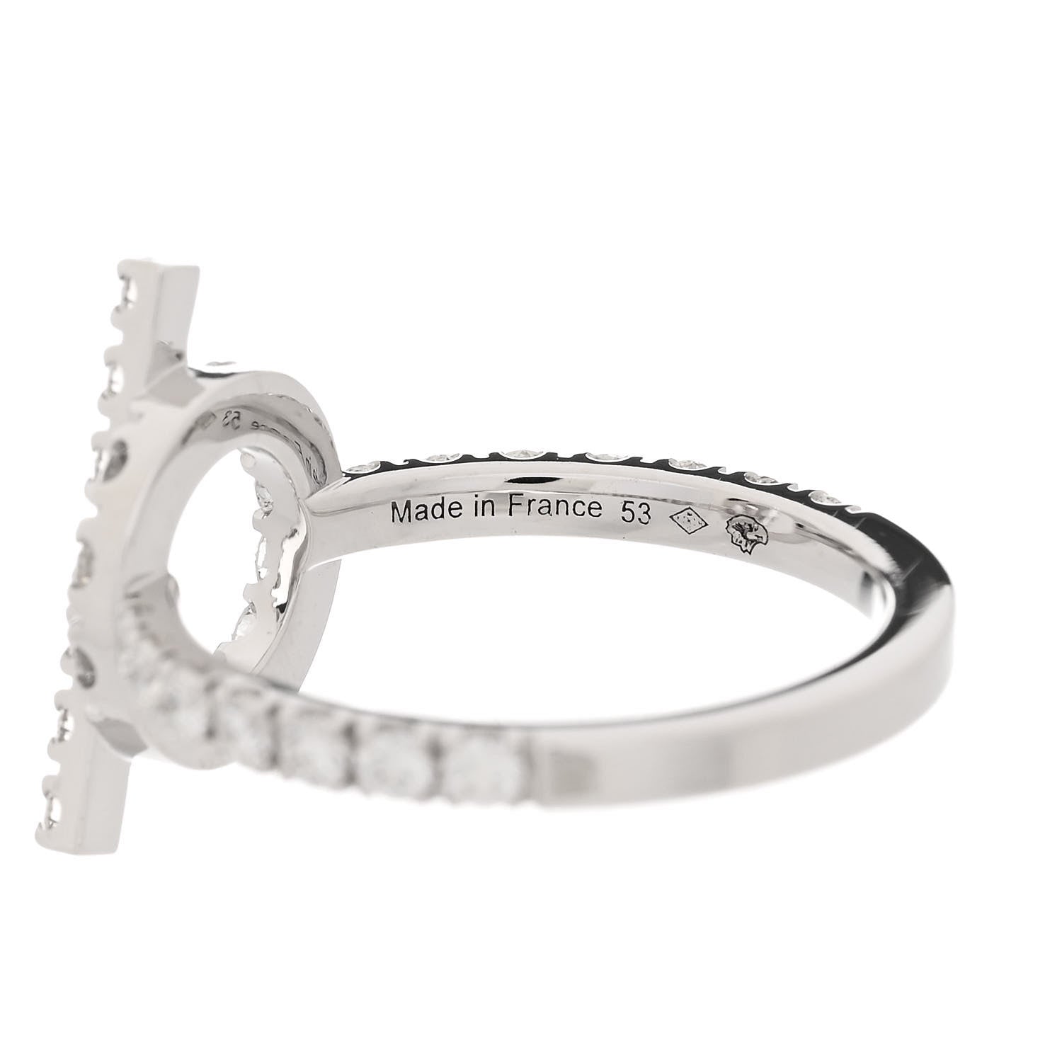 Hermes 18K White Gold Diamond Finesse Ring 53 6.25 5 of 6