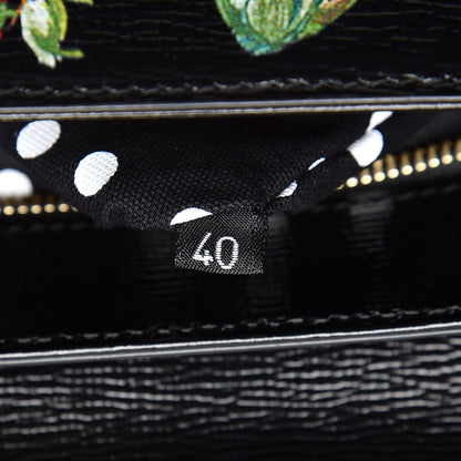 Dolce & Gabbana Grained Calfskin Printed Lucia Small Satchel Nero Black 10 of 12