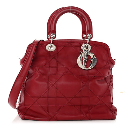 Christian Dior Lambskin Cannage Medium Granville Tote Red 1 of 10