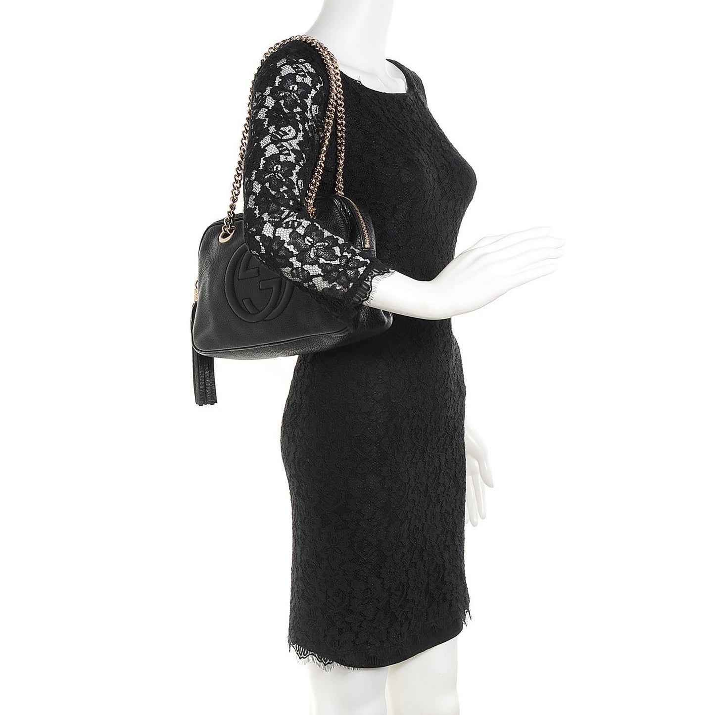 Pebbled Calfskin Small Soho Bowler Black