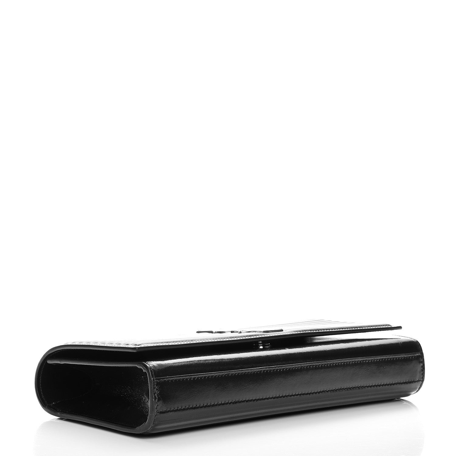 Saint Laurent Ribbed Calfskin Opium Monogram Clutch Black 4 of 7
