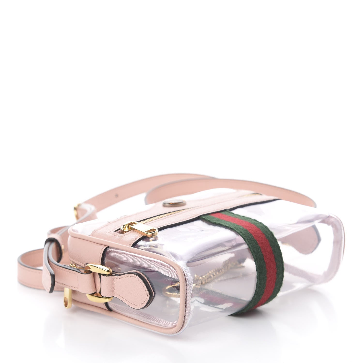 Gucci Vinyl Web Mini Ophidia Transparent Shoulder Bag Perfect Pink 3 of 7
