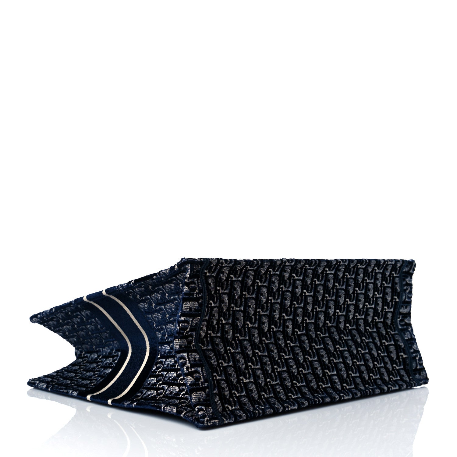 Christian Dior Oblique Velvet Book Tote Blue Multicolor 4 of 10