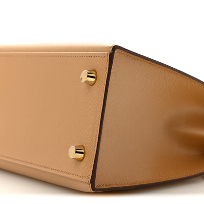 Hermes Madame Calfskin Verso Kelly Sellier 25 Biscuit White 9 of 10