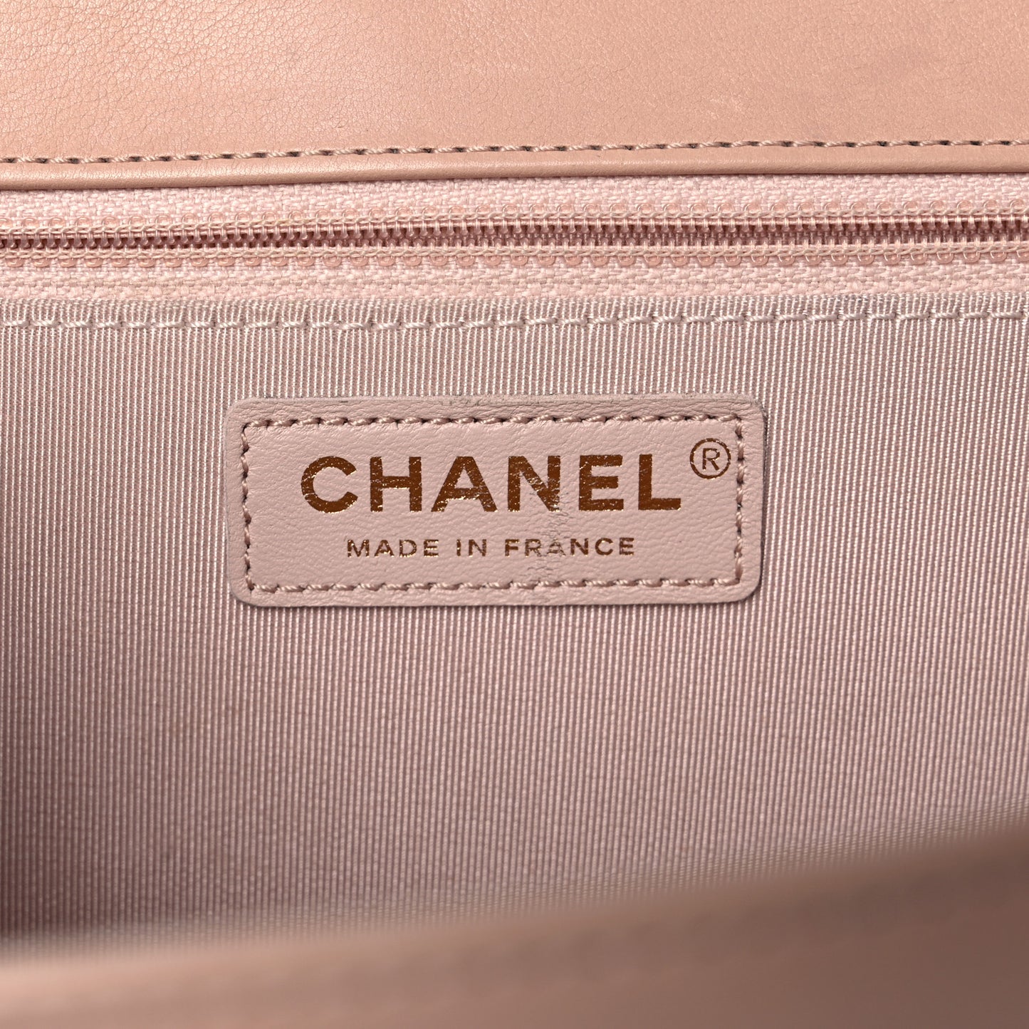 Calfskin Quilted Flap Beige