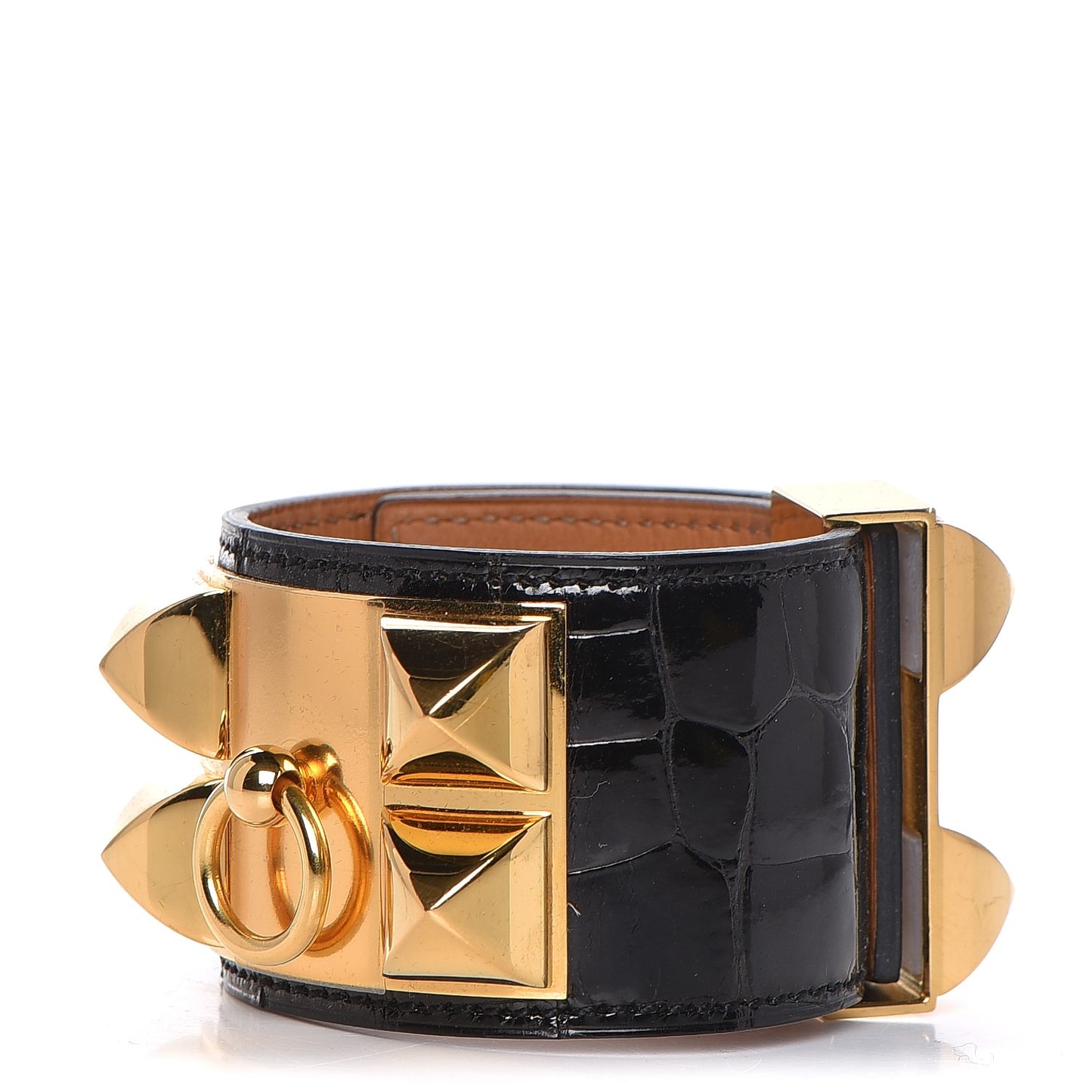 Shiny Alligator Collier de Chien CDC Bracelet S Black