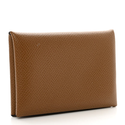 Hermes Epsom Verso Calvi Duo Card Case Alezan Biscuit 3 of 7