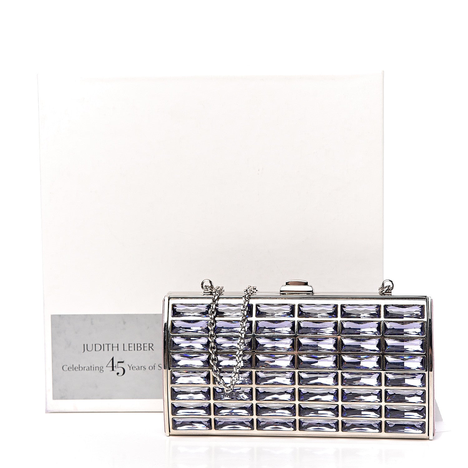 Judith Leiber Swarovski Crystal Minaudiere Clutch Purple 13 of 13