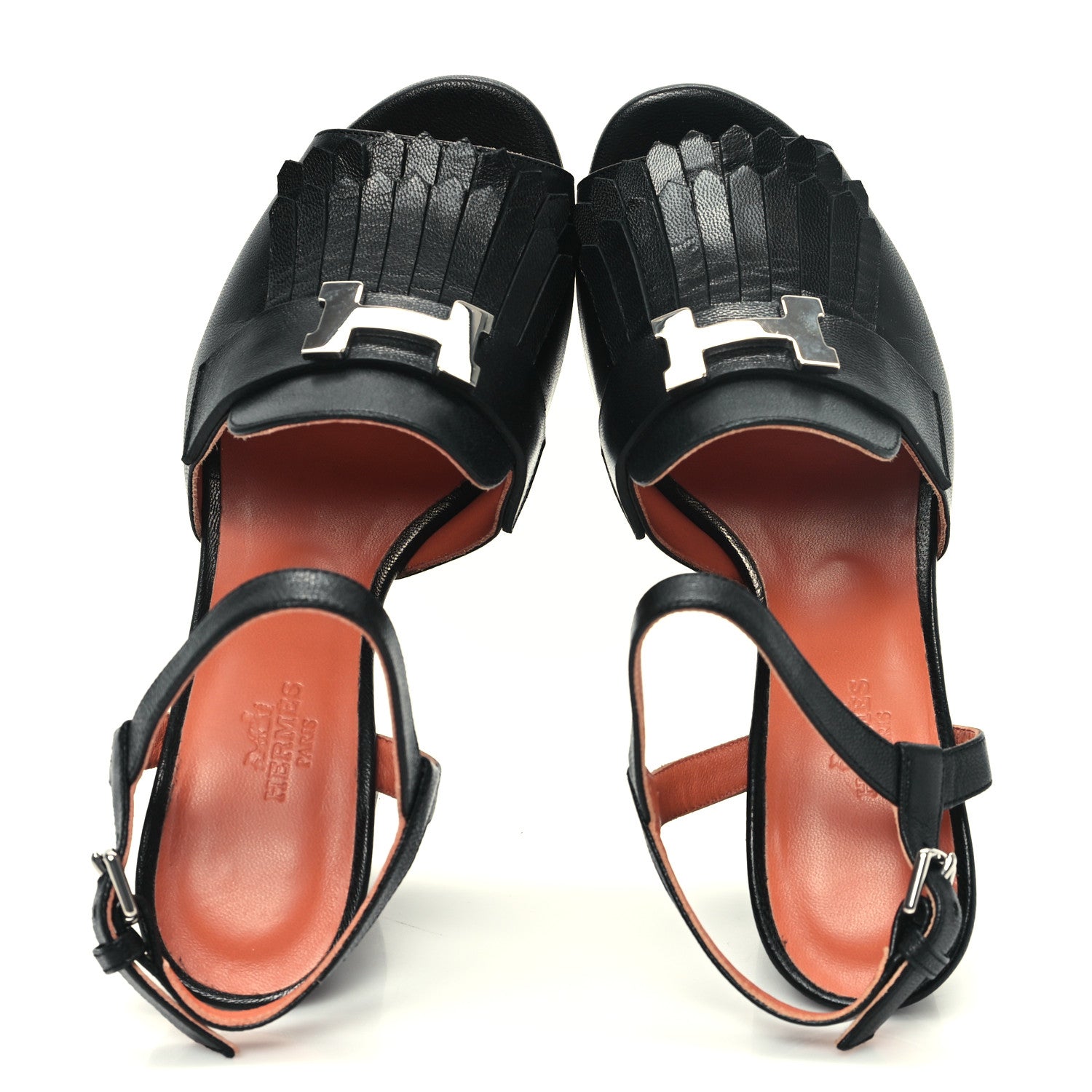 Hermes Goatskin Alesia Sandals 37 Black 2 of 10