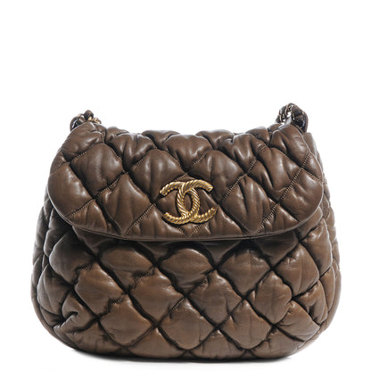 Chanel Lambskin Bubble Quilt Flap Bag Brown 1 of 7