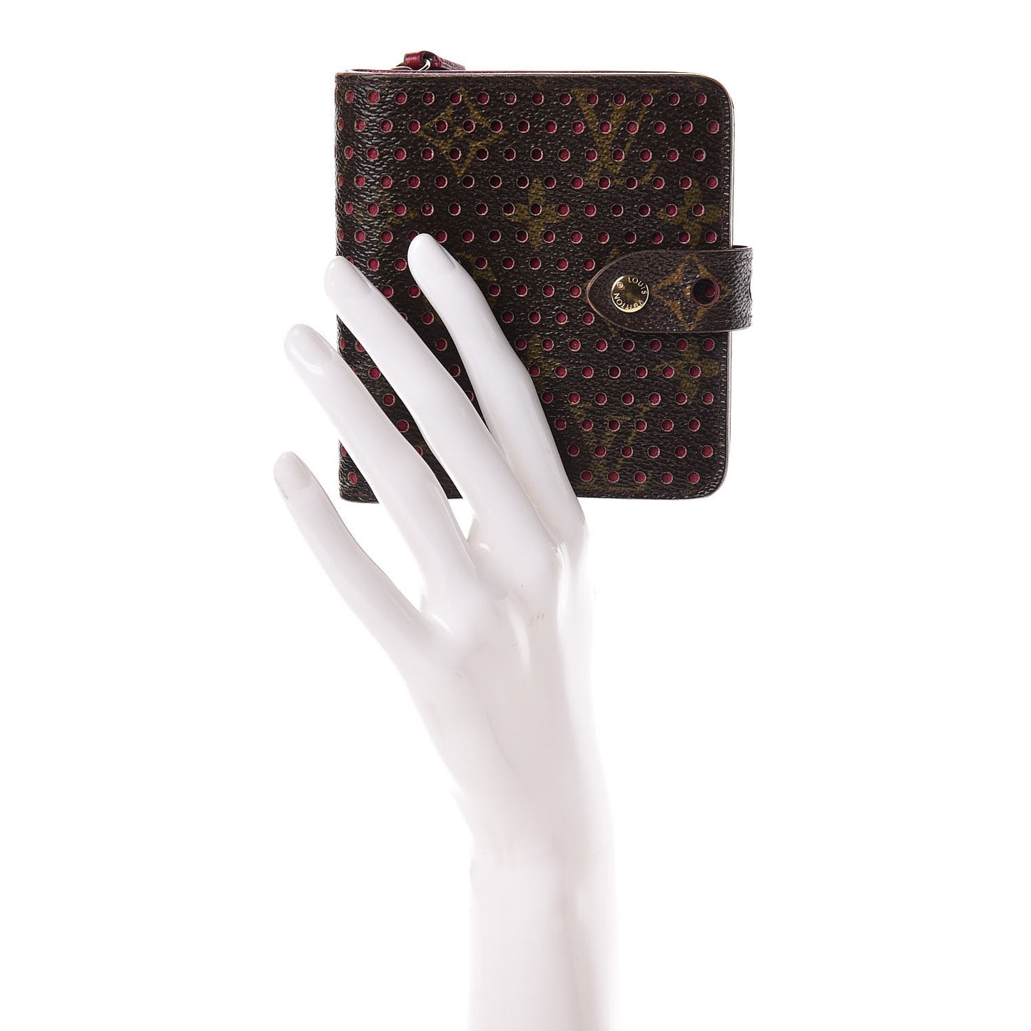 Monogram Perforated Compact Zipped Wallet Fuchsia