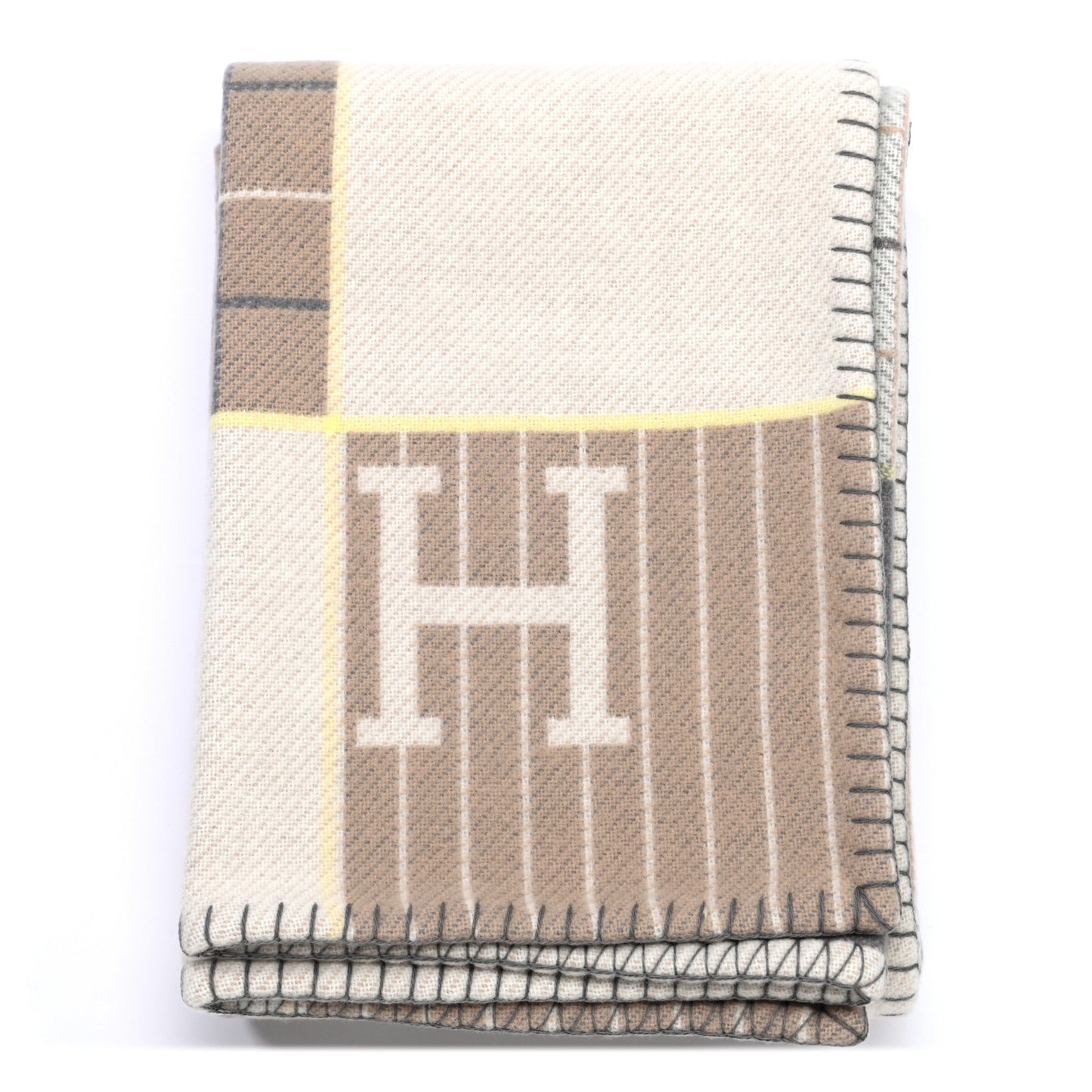 Wool Cashmere Avalon Passe-Passe Blanket Naturel
