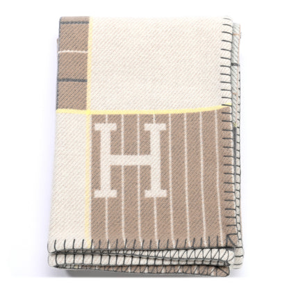 Hermes Wool Cashmere Avalon Passe-Passe Blanket Naturel 2 of 6