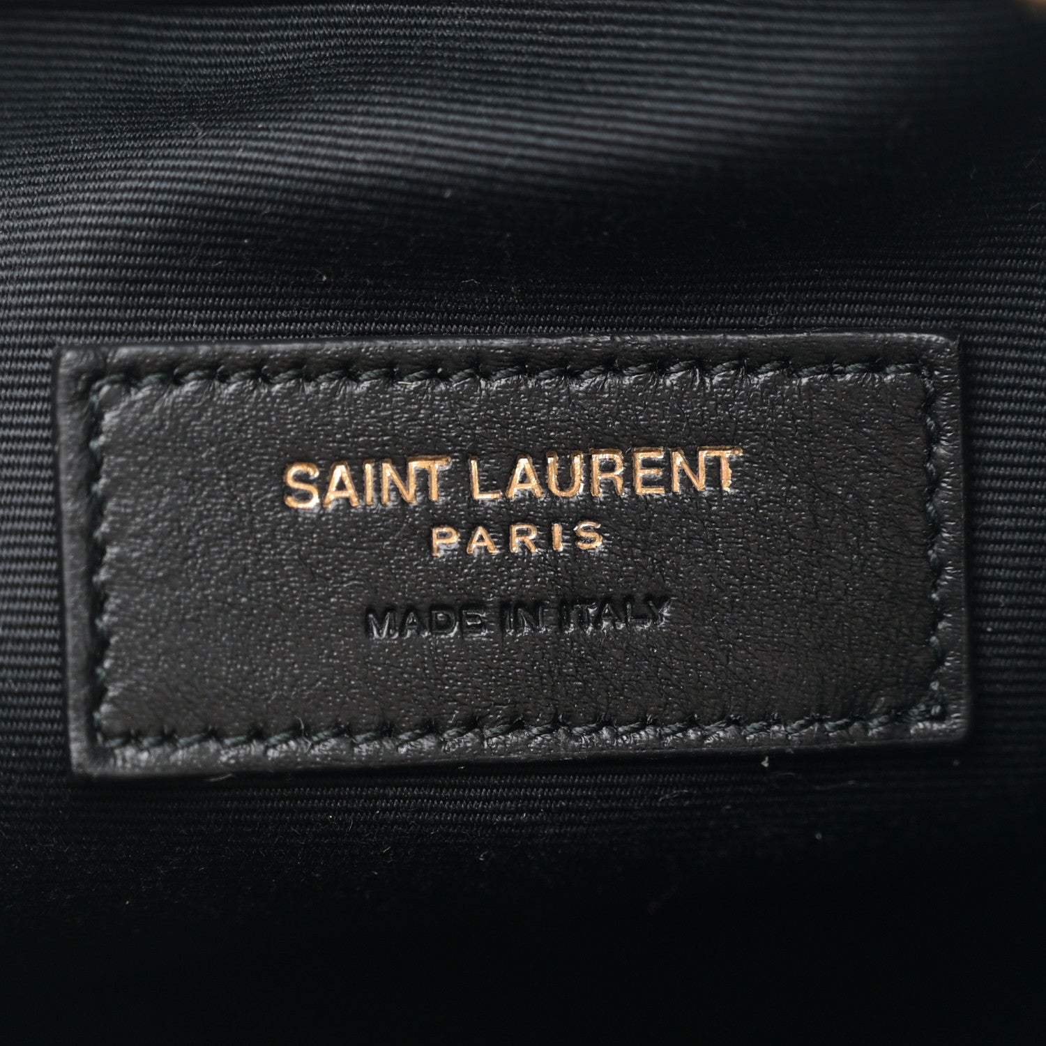 Saint Laurent Lambskin Matelasse Monogram Joe Nano Bucket Bag Black 6 of 11